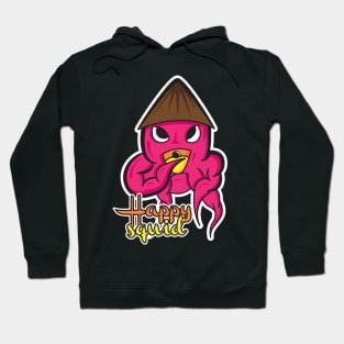 happy squid cartoon Hoodie